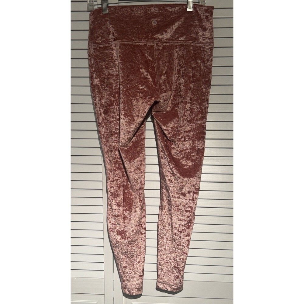 Lululemon Pants Womens 12 Pink Wunder Under High Rise Velvet Yoga Leggings
